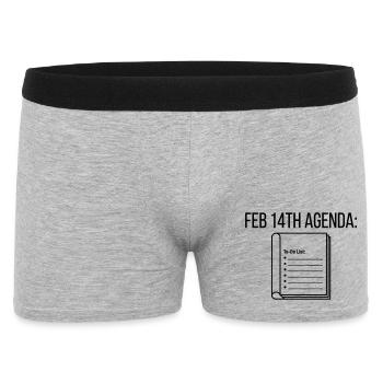 Valentinstagsagenda – Zitat zur leeren To-Do-Liste - Männer Boxer Shorts - Grau meliert - Vorne