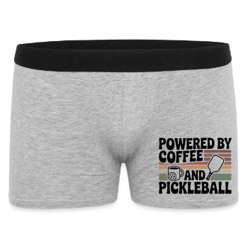 Powered by Coffee & Pickleball - Retro Sport - Men's Boxer Shorts - heather grey - Front