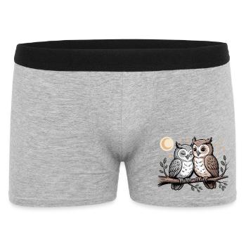 Owls in love couple - Men's Boxer Shorts - heather grey - Front