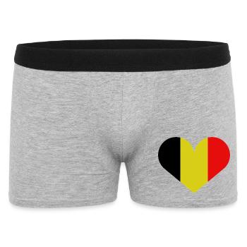 Drapeau belge en forme de cœur - Boxer Homme - gris chiné - Devant