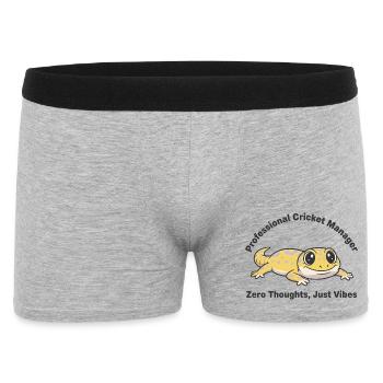 Zero Thoughts Just Vibes Gecko - Männer Boxer Shorts - Grau meliert - Vorne