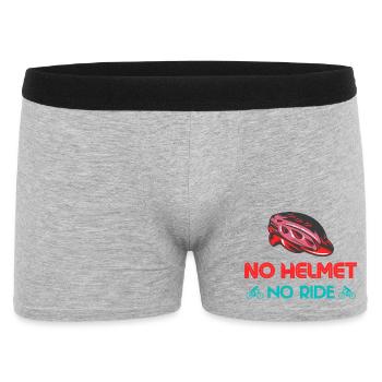 No Helmet No Ride Bicycle Motif - Men's Boxer Shorts - heather grey - Front