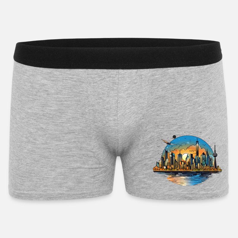 Sunset Skyline Reflection - Men's Boxer Shorts - heather grey