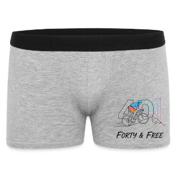 Forty & Free Cycling 40th Birthday Art - Men's Boxer Shorts - heather grey - Front