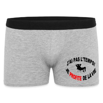 Non J'ai Pas Le Temps Je Profite de la Vie - Boxer Homme - gris chiné - Devant