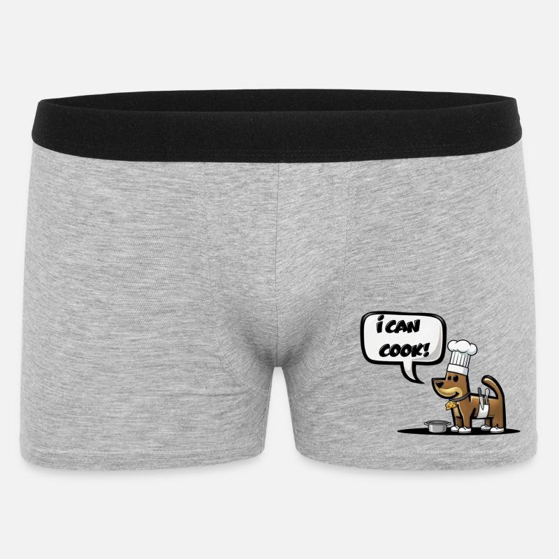 ICH KANN KOCHEN! - Männer Boxer Shorts - Grau meliert