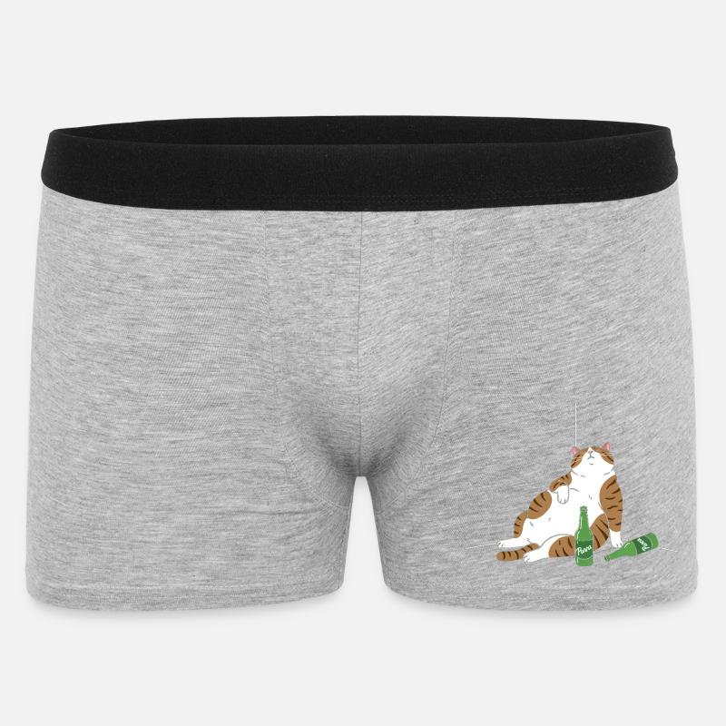 ChillKater mit Flaschen - Männer Boxer Shorts - Grau meliert