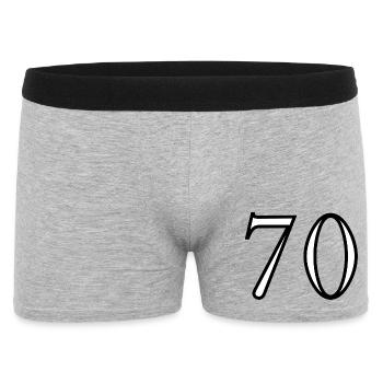 70. 70 JAHRE. 70-JÄHRIGES JUBILÄUM. 70-JÄHRIGES JUBILÄUM. - Männer Boxer Shorts - Grau meliert - Vorne