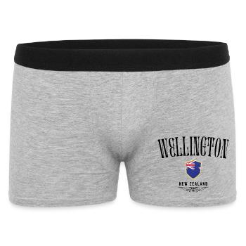 Wellington-Souvenir, elegantes Design Wellington - Männer Boxer Shorts - Grau meliert - Vorne
