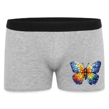 Mosaïque de papillon - Cadeau d’éventail papillon - Boxer Homme - gris chiné - Devant