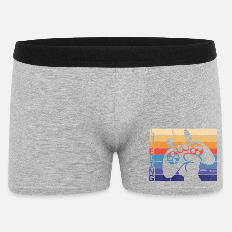 Level-Gamer-Controller - Männer Boxer Shorts - Grau meliert