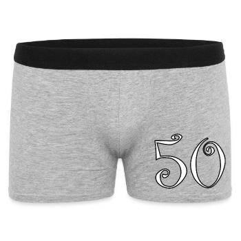 50. 50 JAHRE. 50-JÄHRIGES JUBILÄUM. 50-JÄHRIGES JUBILÄUM. - Männer Boxer Shorts - Grau meliert - Vorne
