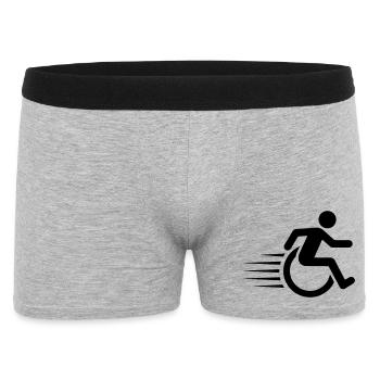 Wheelchair user on the move # - Men's Boxer Shorts - heather grey - Front