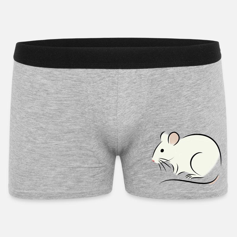 rat blanc - Boxer Homme - gris chiné