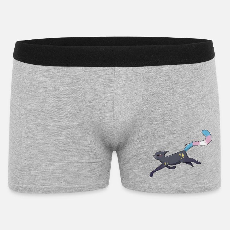 Süße Katze trans pride - Männer Boxer Shorts - Grau meliert