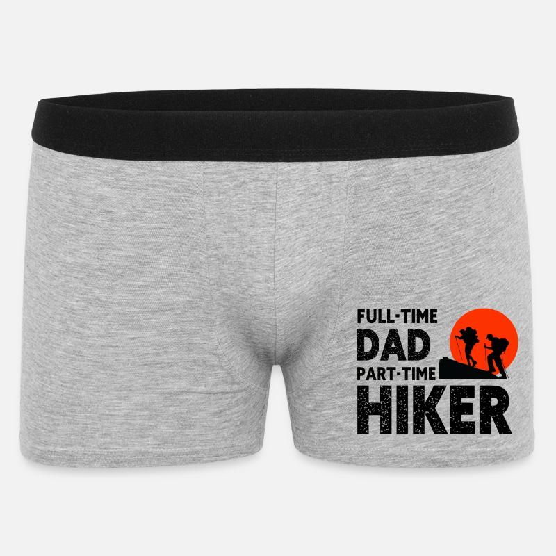Full-Time Dad Part-Time Hiker – Dad Gift - Boxer Homme - gris chiné