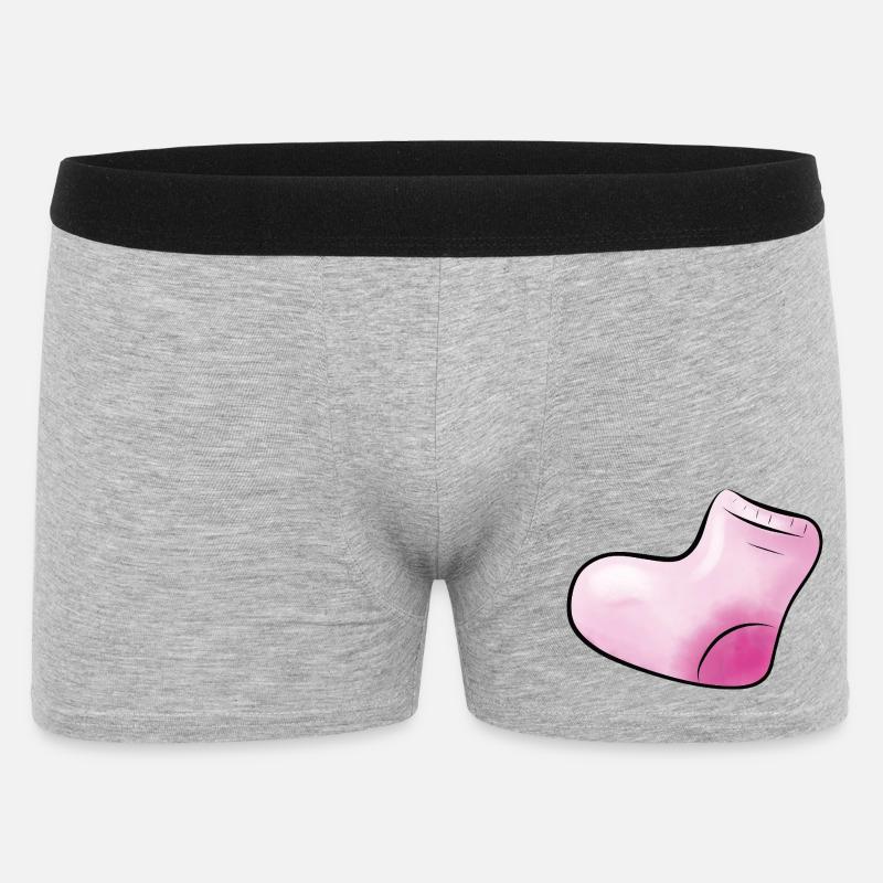 rosa Söckchen - Männer Boxer Shorts - Grau meliert