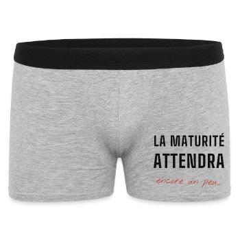 Maturité en Attente Typo Contrasté - Boxer Homme - gris chiné - Devant