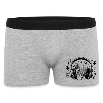 Music Headphones Graphic Soundwave Music Lover - Men's Boxer Shorts - heather grey - Front