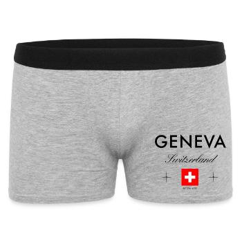Geneva Switzerland Coordinates Travel Souvenir - Men's Boxer Shorts - heather grey - Front