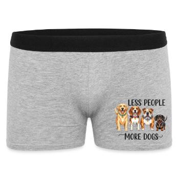 Drôle Moins de gens Plus de chiens Merch - Boxer Homme - gris chiné - Devant
