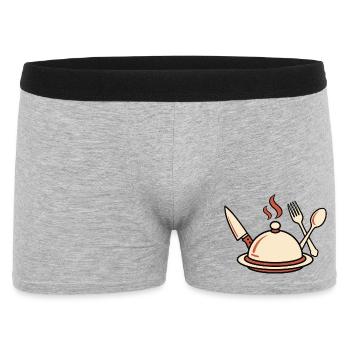 Cooking steam with cutlery - Men's Boxer Shorts - heather grey - Front
