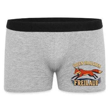 Schlaue Füchsen brauchen Freilauf - Männer Boxer Shorts - Grau meliert - Vorne