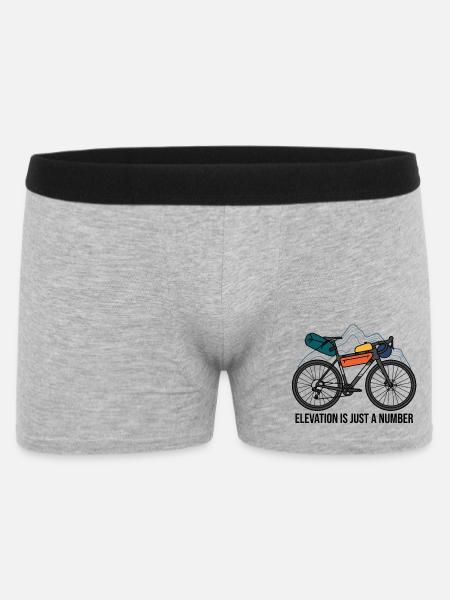 Die Höhe ist nur eine Zahl – Gravel Bikepacking Art - Männer Boxer Shorts - Grau meliert