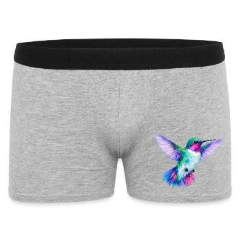 Regenbogen Kolibri Aquarell - Männer Boxer Shorts - Grau meliert - Vorne