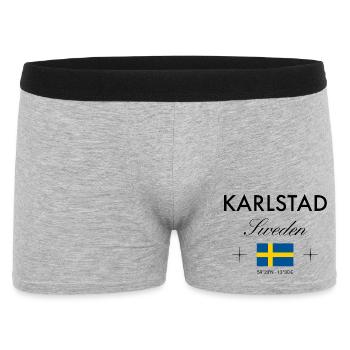 Karlstad, Suède, coordonne le souvenir de voyage - Boxer Homme - gris chiné - Devant