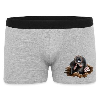 Curious Burrow Detective: Magnifying Mole - Men's Boxer Shorts - heather grey - Front