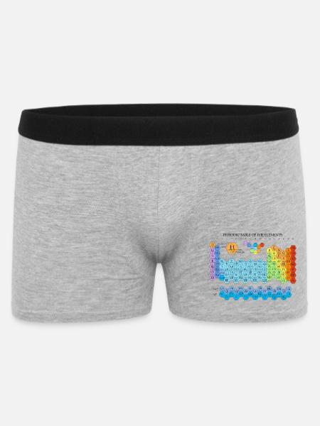 Periodic Table Of The Elements Hexagon Rainbow - Männer Boxer Shorts - Grau meliert