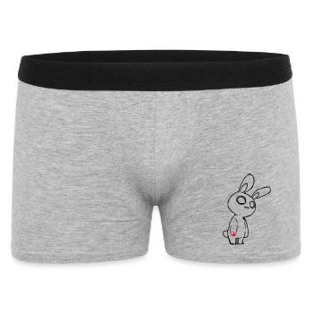 Zombie Hase – Gothic Bunny Halloween Blut Shirt - Männer Boxer Shorts - Grau meliert - Vorne