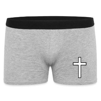 Croix Jésus Dieu religion dessin crucifix mort - Boxer Homme - gris chiné - Devant