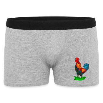 hahn vogel - Männer Boxer Shorts - Grau meliert - Vorne