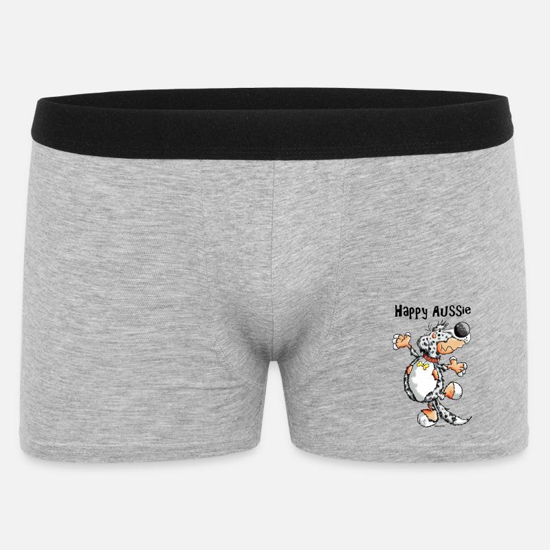 Arian der Australian Shepherd - Männer Boxer Shorts - Grau meliert