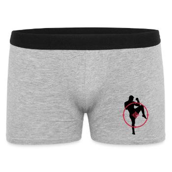 Kickboxen / Kickboxing / Kickboxer / Kick Boxing - Männer Boxer Shorts - Grau meliert - Vorne