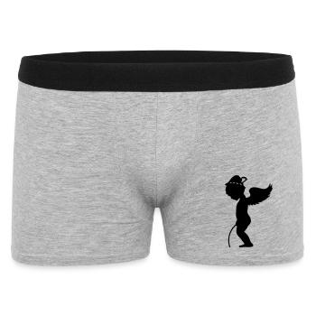 Pinkelpause auf dem - Engel pinkelt - Männer Boxer Shorts - Grau meliert - Vorne