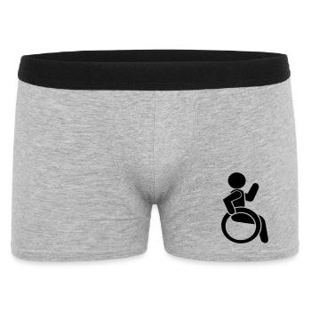 Waving wheelchair user # - Men's Boxer Shorts - heather grey - Front