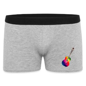 beautiful colorful acoustic guitar in rainbow colors - Men's Boxer Shorts - heather grey - Front