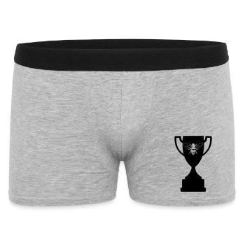 Tasse mit ausgeschnittener Biene - Männer Boxer Shorts - Grau meliert - Vorne