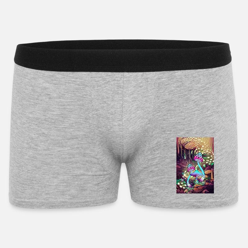 Magic Mushroom Landscape artwork - Männer Boxer Shorts - Grau meliert