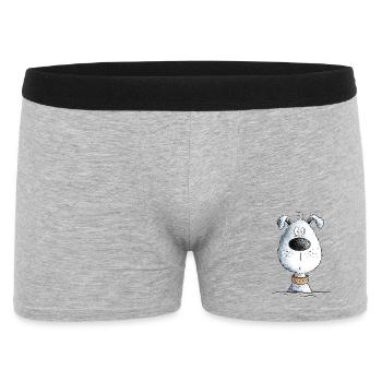 Happy Dog I Funny Dog Motif I Dog Head - Men's Boxer Shorts - heather grey - Front