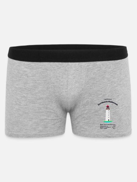 Leuchtturm Dornbusch-Hiddensee, Ostsee Deutschland - Männer Boxer Shorts - Grau meliert