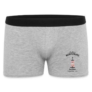 Leuchtturm Moritzburg Sachsen, Zeichnung - Männer Boxer Shorts - Grau meliert - Vorne