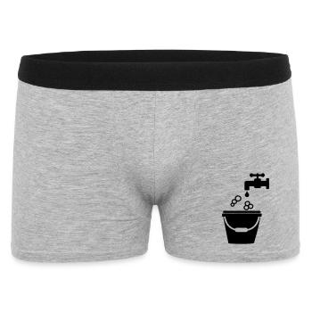 Cleaning tool logo bucket - Men's Boxer Shorts - heather grey - Front