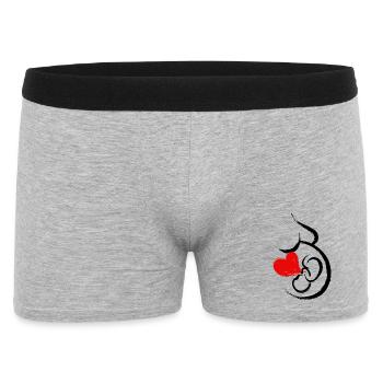 Bébé Ventre Coeur Bébé Grossesse Grossesse Maman - Boxer Homme - gris chiné - Devant
