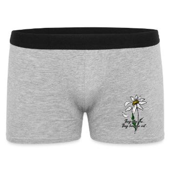Daisy Line Art on Black - Men's Boxer Shorts - heather grey - Front
