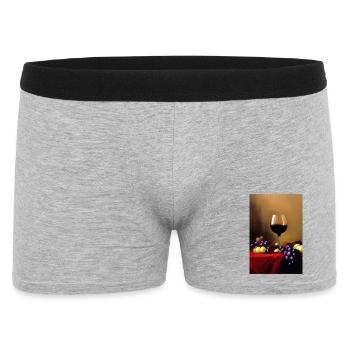 Wein Trinker - Männer Boxer Shorts - Grau meliert - Vorne