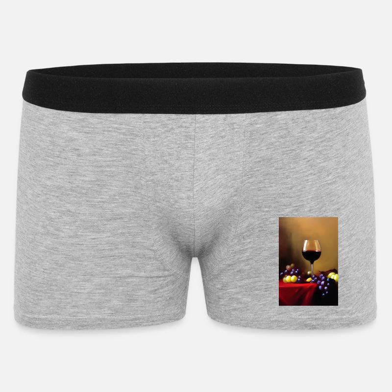 Wein Trinker - Männer Boxer Shorts - Grau meliert